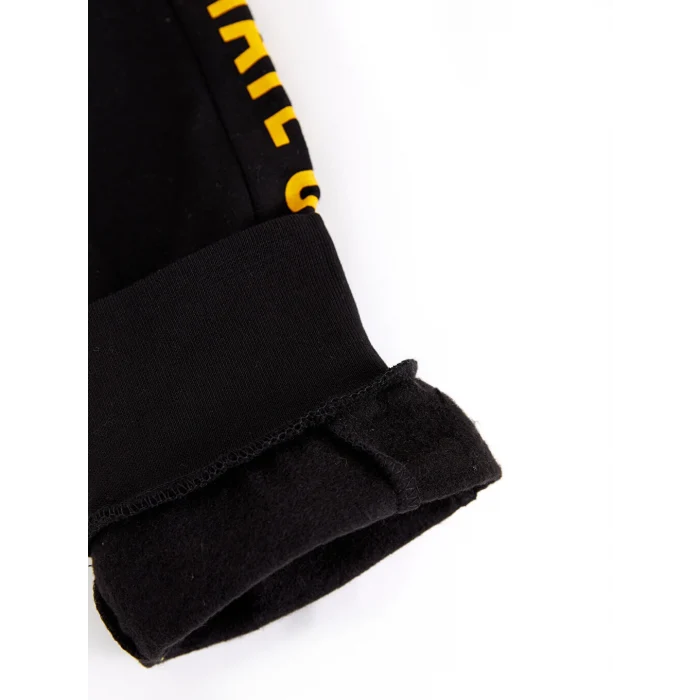 LCW Kids Siyah Beli Lastikli Baskılı Erkek Çocuk Jogger Eşofman Altı