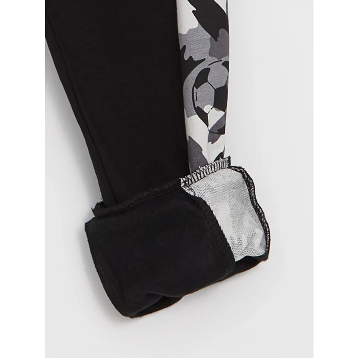 LCW Kids Siyah Beli Lastikli Baskılı Erkek Çocuk Jogger Eşofman Altı