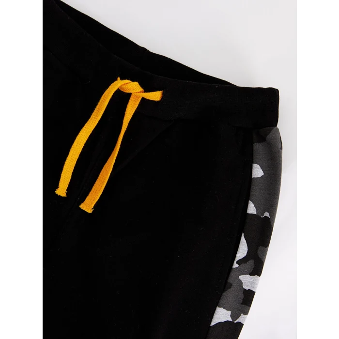 LCW Kids Siyah Beli Lastikli Baskılı Erkek Çocuk Jogger Eşofman Altı