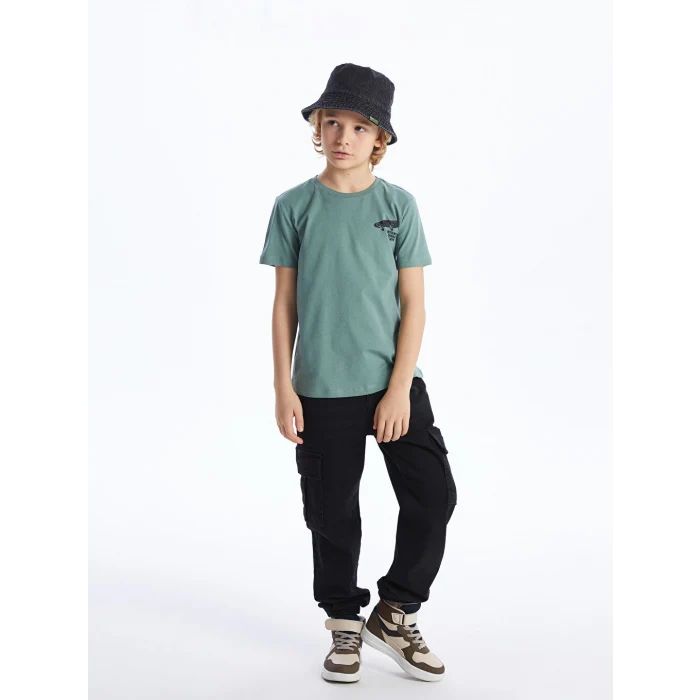 LCW Kids Siyah Beli Lastikli Erkek Çocuk Kargo Jean Pantolon