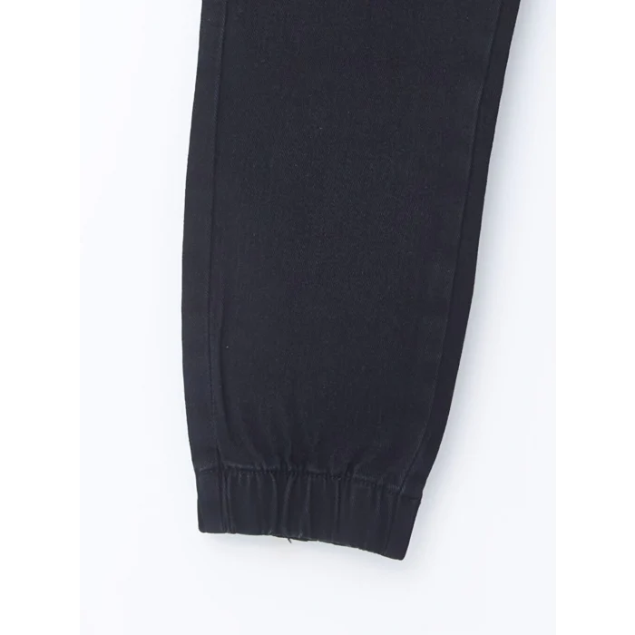 LCW Kids Siyah Beli Lastikli Erkek Çocuk Kargo Jean Pantolon