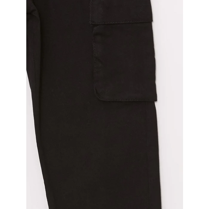 LCW Kids Siyah Beli Lastikli Erkek Çocuk Kargo Jogger Pantolon