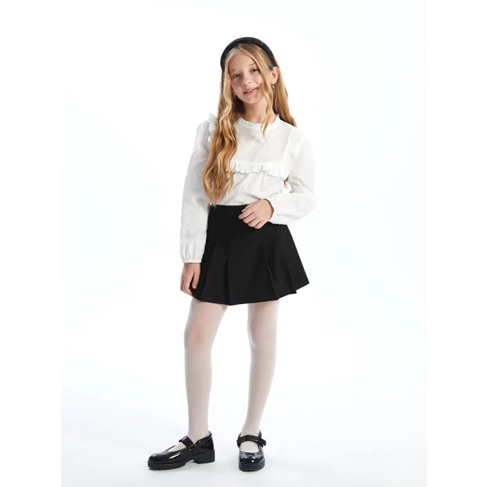 LCW Kids Siyah Beli Lastikli Kız Çocuk Şort Etek