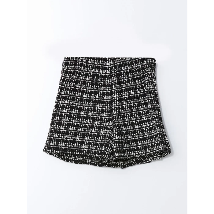 LCW Kids Siyah Beli Lastikli Tüvit Kız Çocuk Şort Etek