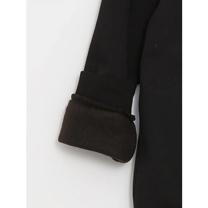 LCW Kids Siyah Bisiklet Yaka Baskılı Uzun Kollu Erkek Çocuk Sweatshirt