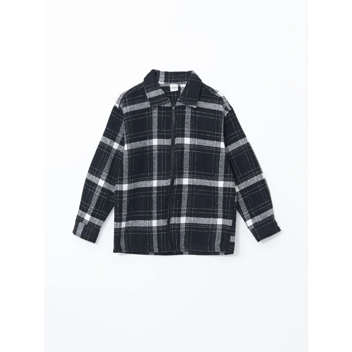 LCW Kids Siyah Ekose Erkek Çocuk Gömlek Ceket