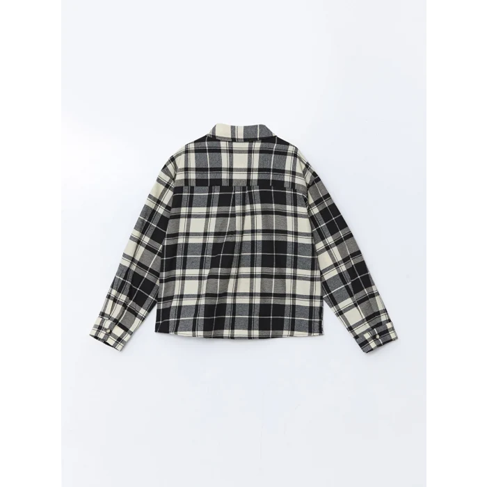 LCW Kids Siyah Ekose Kız Çocuk Gömlek Ceket