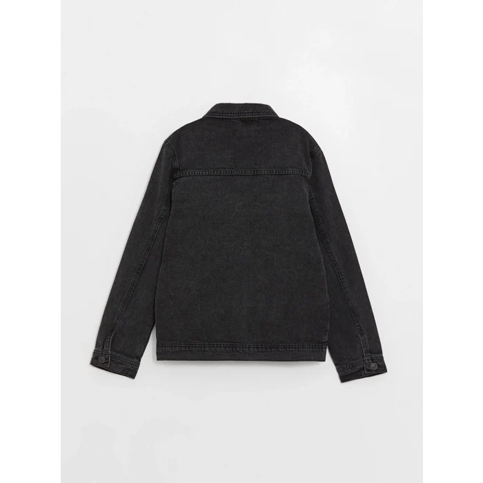LCW Kids Siyah Gömlek Yaka Erkek Çocuk Jean Ceket