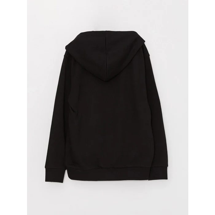 LCW Kids Siyah Kapüşonlu Basic Uzun Kollu Erkek Çocuk Sweatshirt