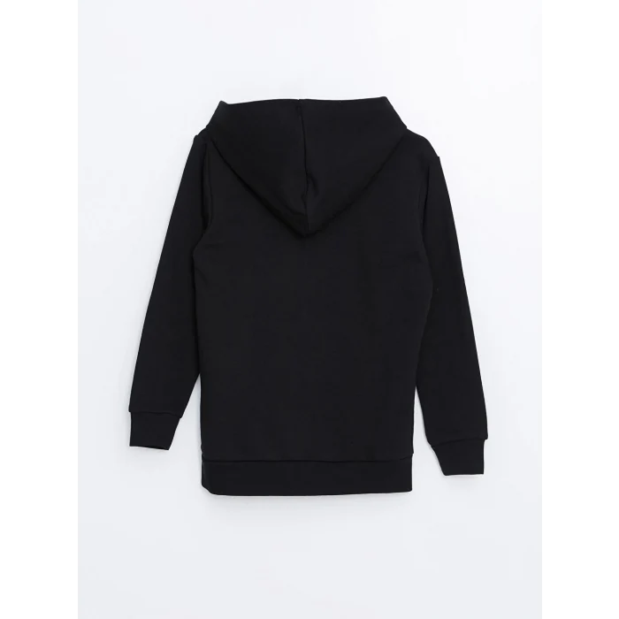 LCW Kids Siyah Kapüşonlu Erkek Çocuk Kalın Fermuarlı Sweatshirt