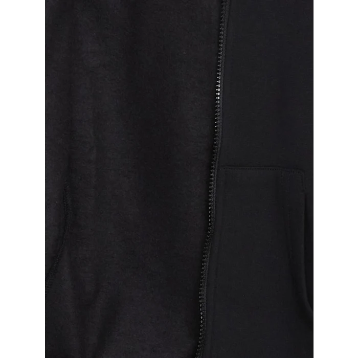 LCW Kids Siyah Kapüşonlu Erkek Çocuk Kalın Fermuarlı Sweatshirt