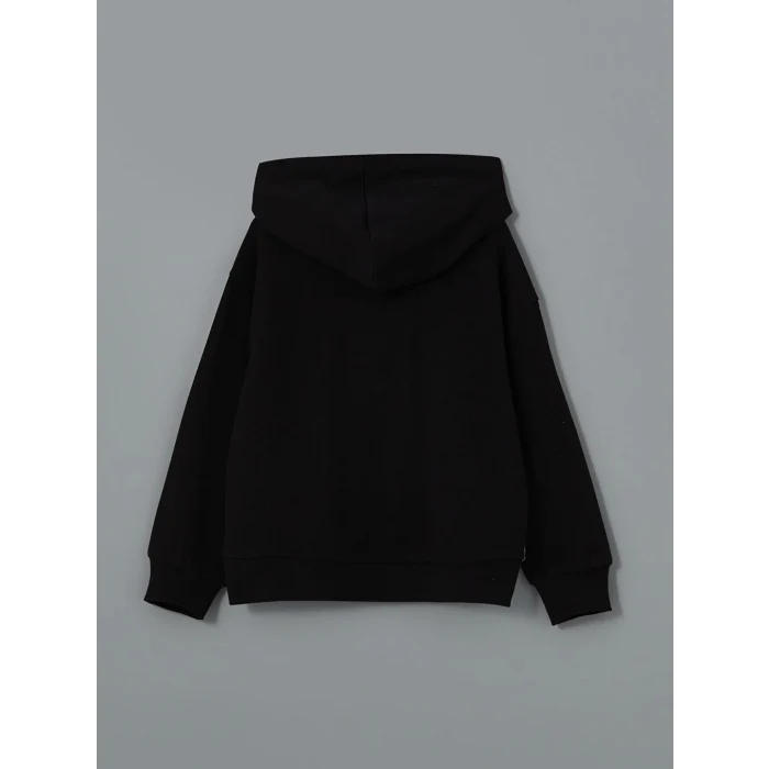LCW Kids Siyah Kapüşonlu Kız Çocuk Sweatshirt