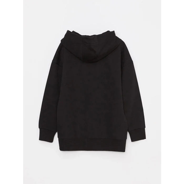 LCW Kids Siyah Kapüşonlu Renk Bloklu Uzun Kollu Erkek Çocuk Sweatshirt