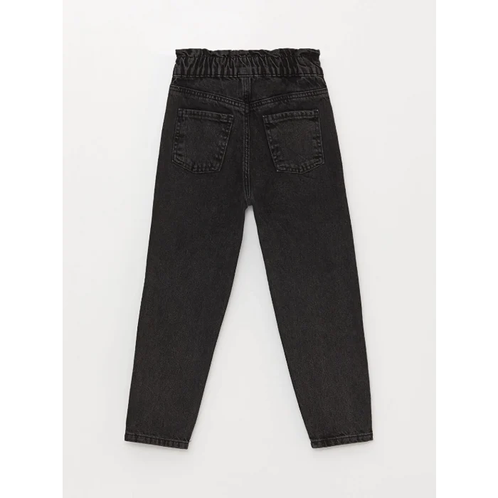 LCW Kids Siyah Paperbag Kız Çocuk Jean Pantolon