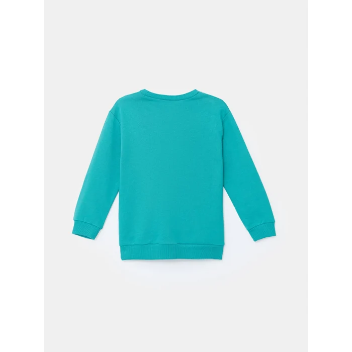 LCW Kids Turkuaz Bisiklet Uzun Kollu Baskılı Erkek Bebek Sweatshirt ve Eşofman Alt 2li Takım