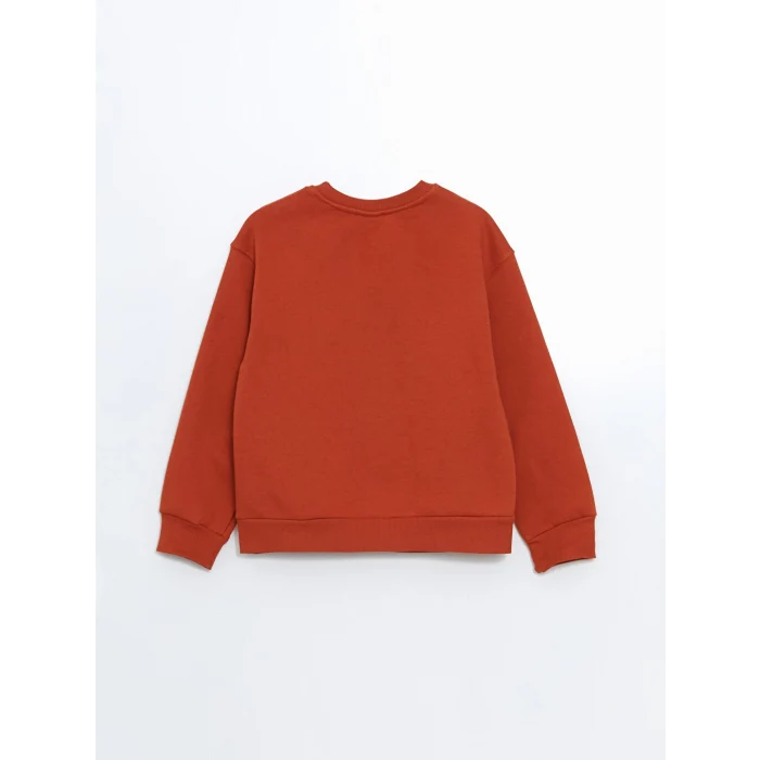 LCW Kids Turuncu Bisiklet Yaka Kız Çocuk Sweatshirt