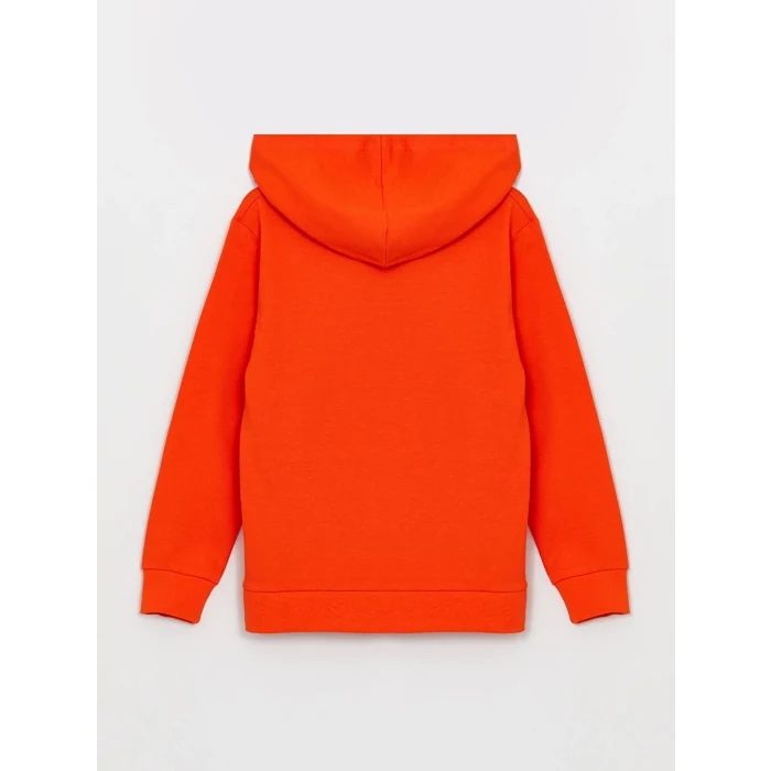 LCW Kids Turuncu Kapüşonlu Ayı Teddy Baskılı Erkek Çocuk Sweatshirt