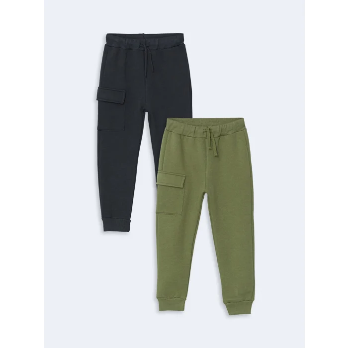 LCW Kids Yeşil Beli Lastikli Erkek Çocuk Jogger Eşofman Alt 2li
