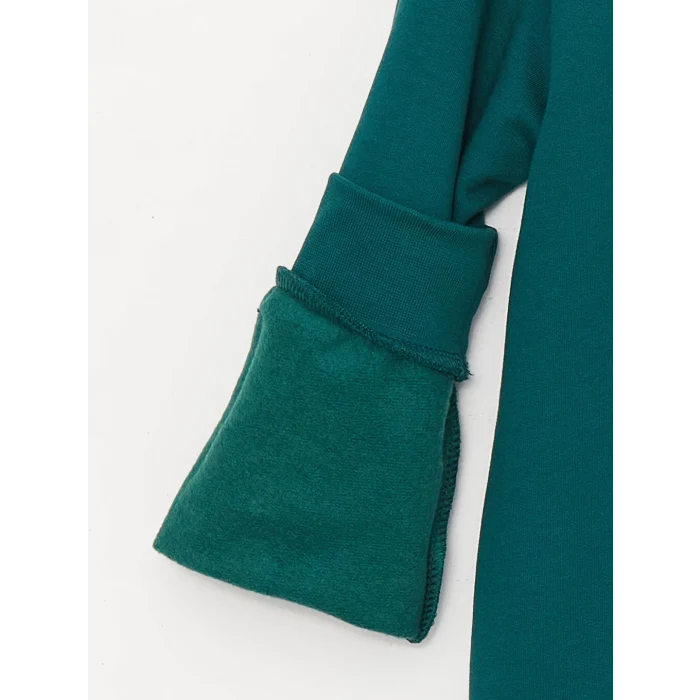 LCW Kids Yeşil Bisiklet Yaka Baskılı Uzun Kollu Erkek Çocuk Sweatshirt