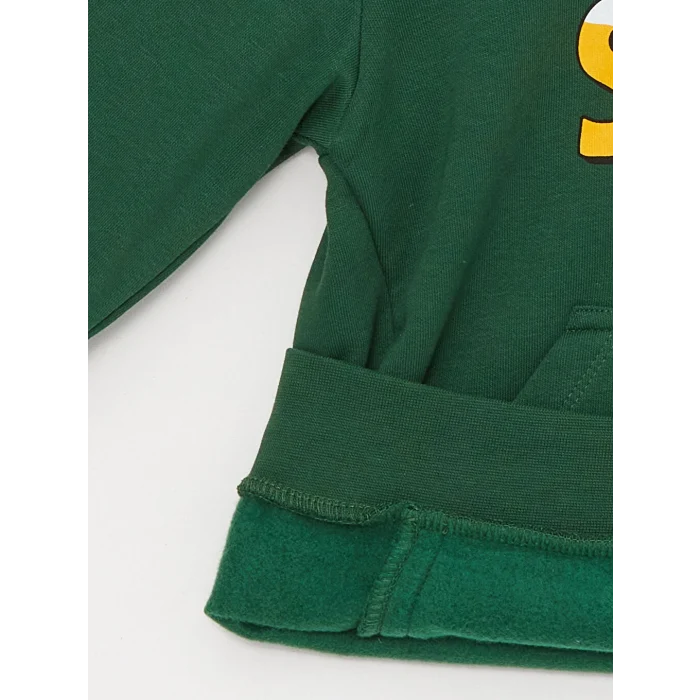 LCW Kids Yeşil Yılbaşı Temalı Uzun Kollu Erkek Çocuk Hoodie