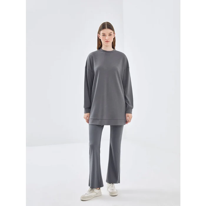 LCW Modest Gri Beli Lastikli İspanyol Paça Kadın Eşofman Altı