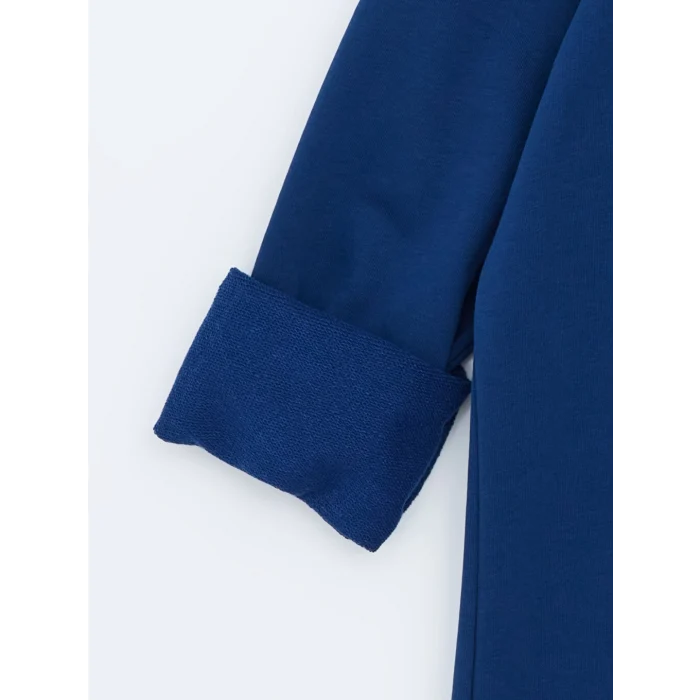 LCW Modest Lacivert Bisiklet Yaka Baskılı Kadın Sweatshirt Tunik