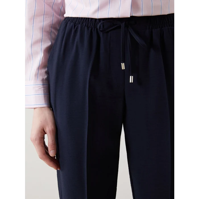 LCW Modest Siyah Beli Lastikli Kadın Pantolon