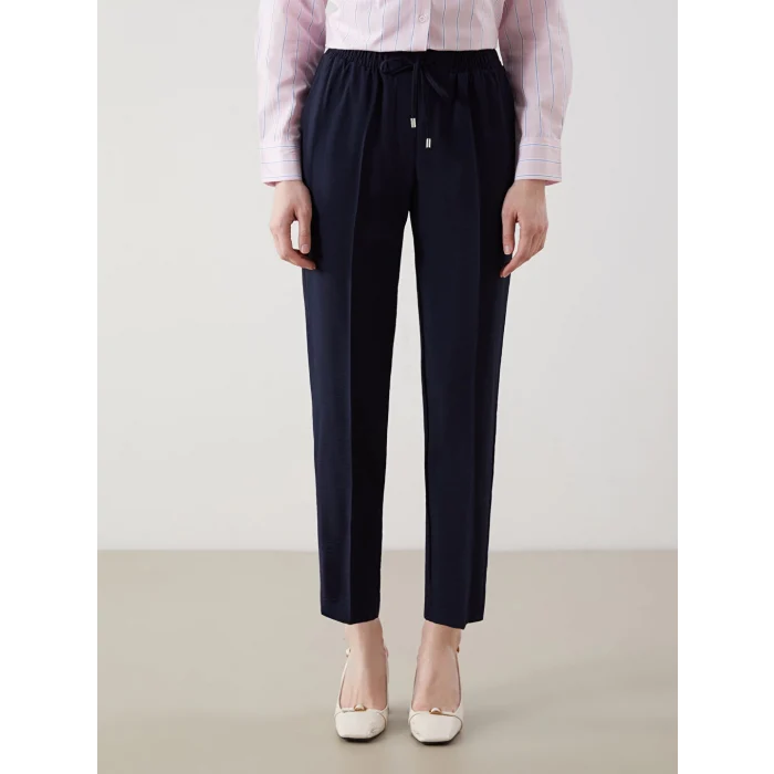 LCW Modest Siyah Beli Lastikli Kadın Pantolon