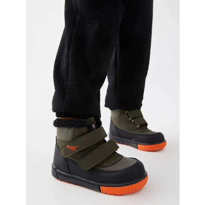 LCW STEPS Haki Baskılı Cırt Cırtlı Erkek Bebek Bot