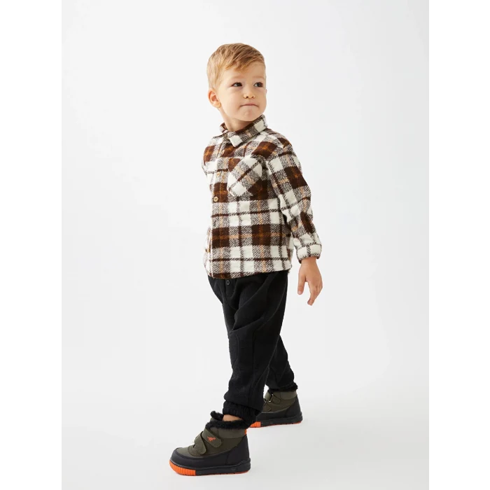 LCW STEPS Haki Baskılı Cırt Cırtlı Erkek Bebek Bot