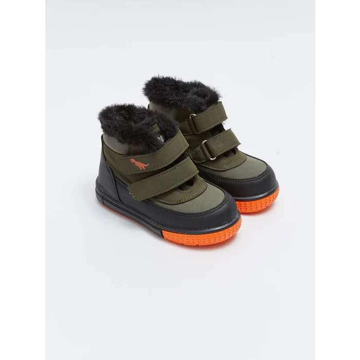 LCW STEPS Haki Baskılı Cırt Cırtlı Erkek Bebek Bot