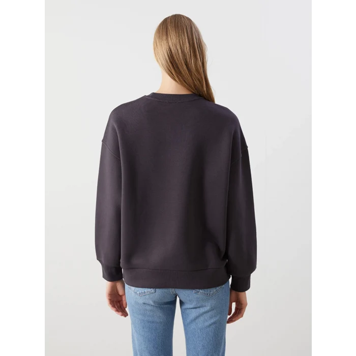 LCW Vision Antrasit Taşlı Oversize Kadın Kalın Sweatshirt