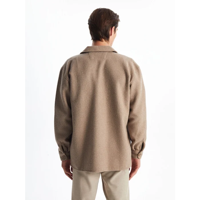 LCW Vision Bej Regular Fit Uzun Kollu Erkek Gömlek Ceket