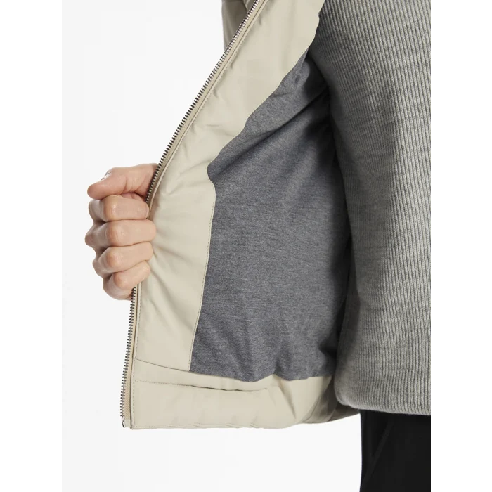 LCW Vision Bej Slim Fit Dik Yaka Erkek Deri Görünümlü Mont