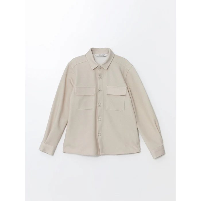 LCW Vision Bej Uzun Kollu Erkek Çocuk Gömlek Ceket