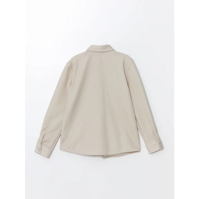 LCW Vision Bej Uzun Kollu Erkek Çocuk Gömlek Ceket