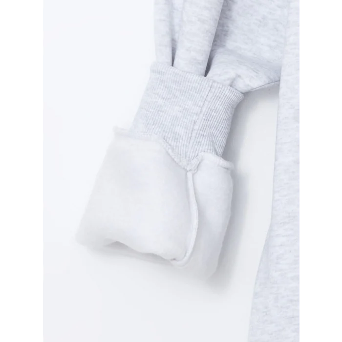 LCW Vision Beyaz Bisiklet Yaka Nakışlı Kadın Kalın Sweatshirt