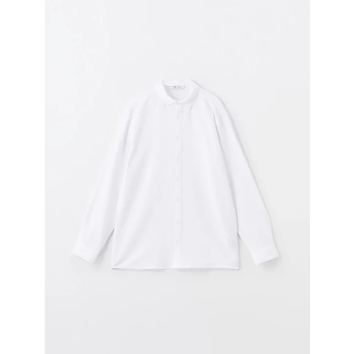 LCW Vision Beyaz Slim Fit Uzun Kollu Armürlü Erkek Dokulu Gömlek