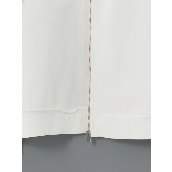 LCW Vision Ekru Kolej Yaka Oversize Kadın Fermuarlı Sweatshirt