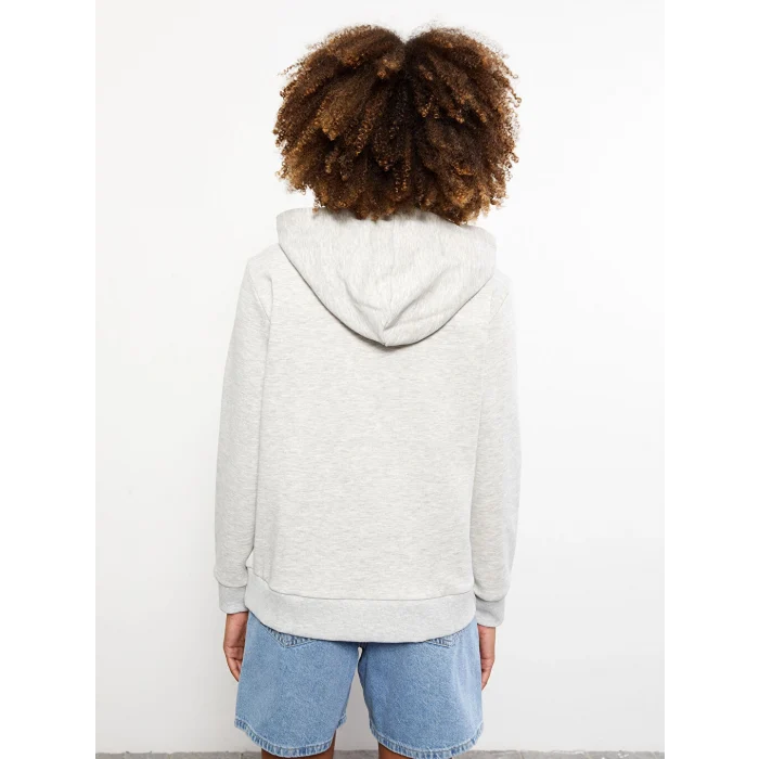 LCW Vision Gri Baskılı Kadın Kalın Hoodie