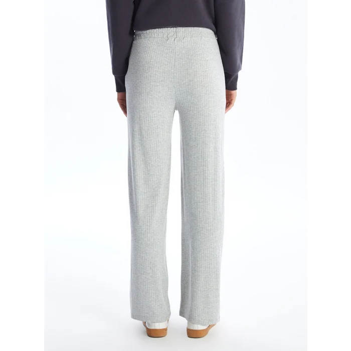 LCW Vision Gri Beli Lastikli Düz Kaşkorse Kadın Pantolon