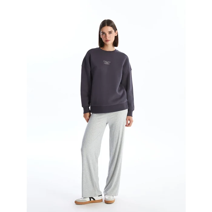 LCW Vision Gri Beli Lastikli Düz Kaşkorse Kadın Pantolon