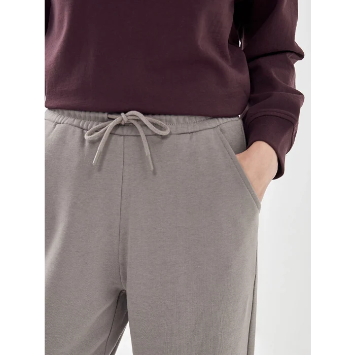 LCW Vision Gri Beli Lastikli Kadın Kalın Jogger Eşofman Altı