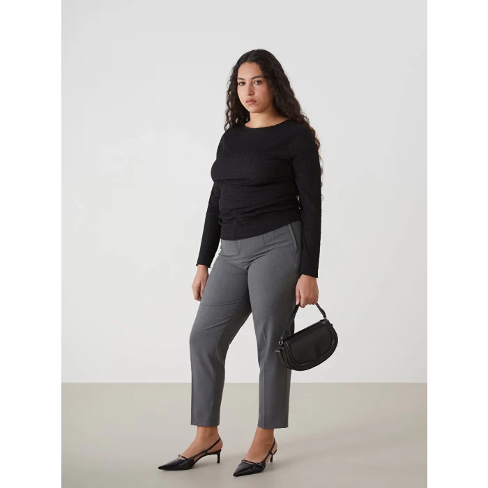 LCW Vision Gri Dar Fit Kadın Pantolon