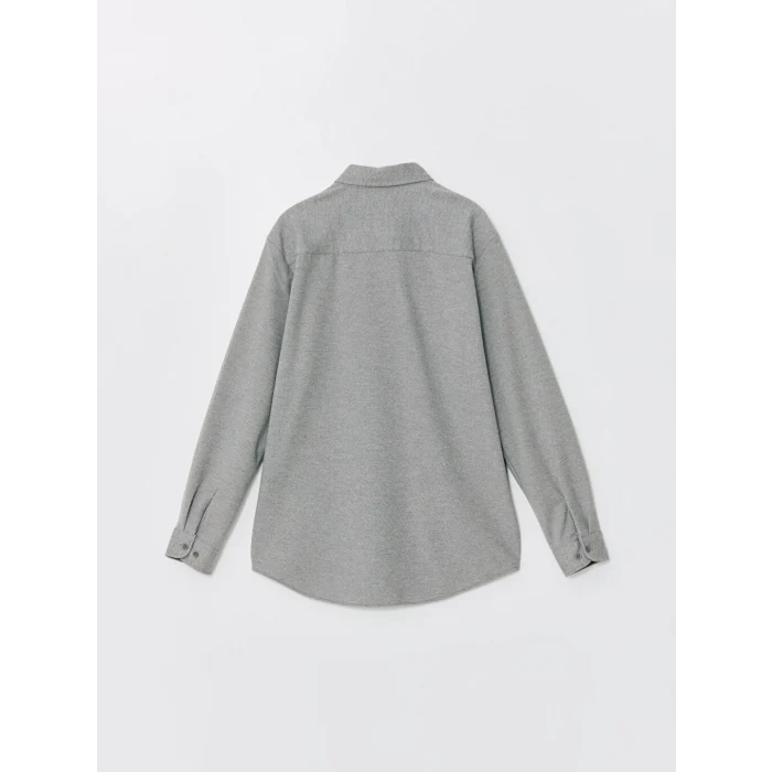 LCW Vision Gri Slim Fit Uzun Kollu Erkek Gömlek