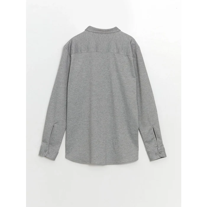 LCW Vision Gri Slim Fit Uzun Kollu Erkek Gömlek