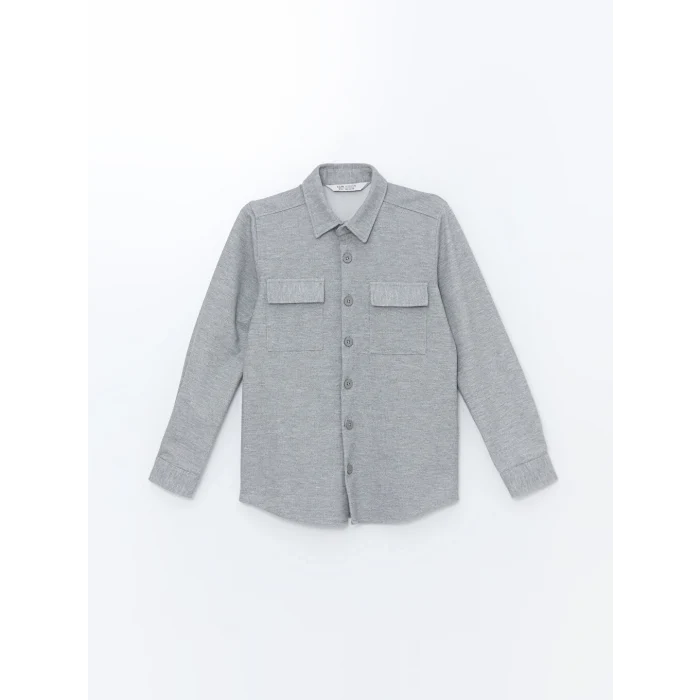 LCW Vision Gri Uzun Kollu Erkek Çocuk Gömlek Ceket