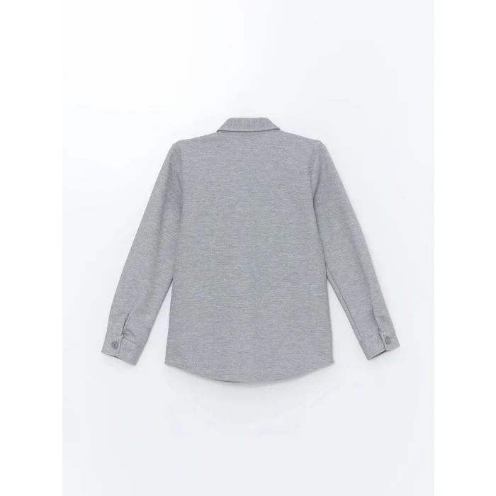 LCW Vision Gri Uzun Kollu Erkek Çocuk Gömlek Ceket