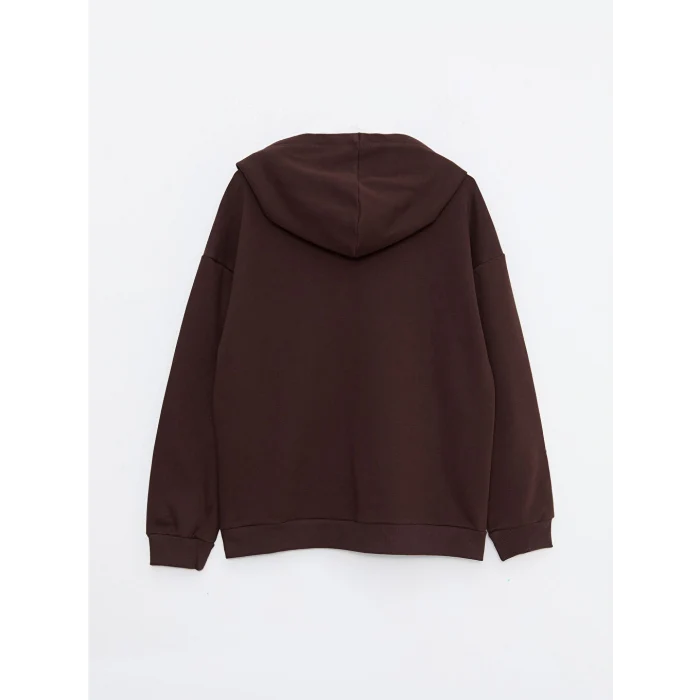 LCW Vision Kahverengi Baskılı Kadın Kalın Hoodie