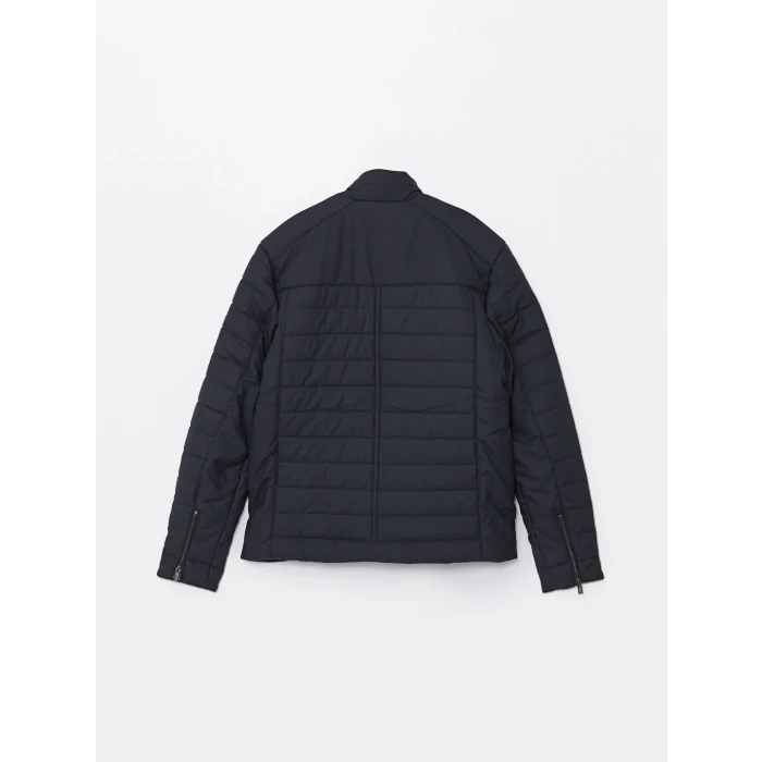 LCW Vision Lacivert Slim Fit Dik Yaka Erkek Deri Görünümlü Mont